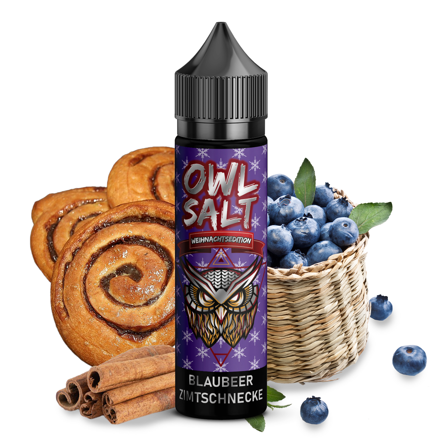 OWL Salt Blaubeer Zimtschnecke Longfill | 10ml in 60ml Flasche