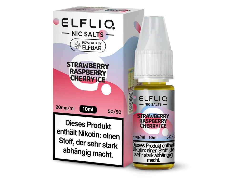 Elfbar ELFLIQ Liquid 10ml SaltNic Strawberry Raspberry Cherry Ice