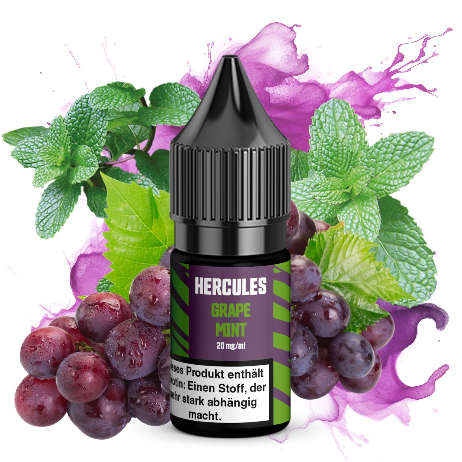 Hercules Nikotinsalz Liquid 10ml Grape Mint