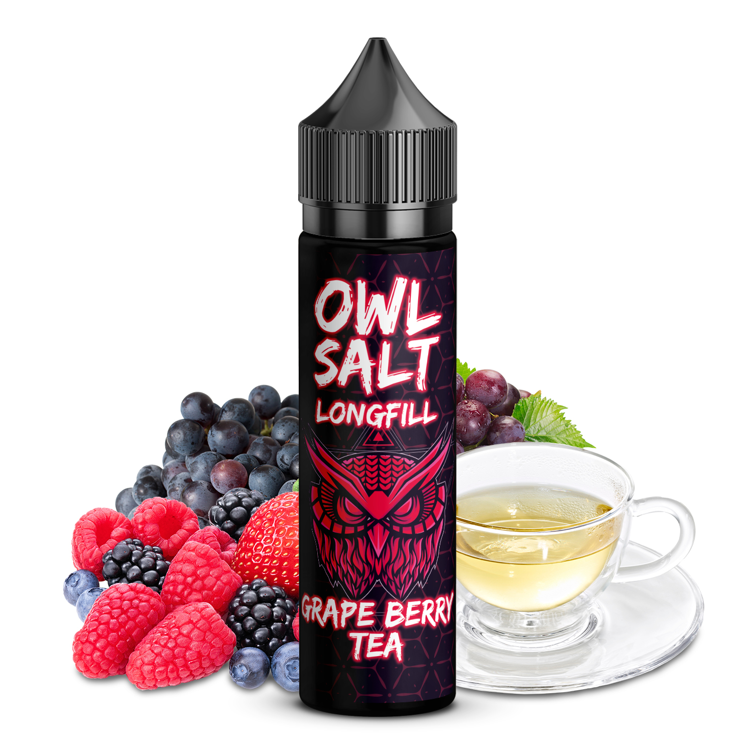 OWL Salt Grape Berry Tea Longfill | 10ml in 60ml Flasche