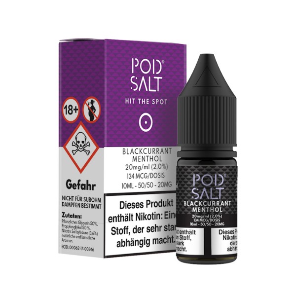 POD SALT - Blackcurrant Menthol Nikotinsalz Liquid 20 mg / 10 ml