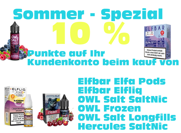 Sommer-Spezial 10% Punkte