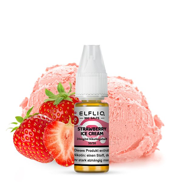Elfbar ELFLIQ Strawberry Ice Cream Liquid 10ml SaltNic