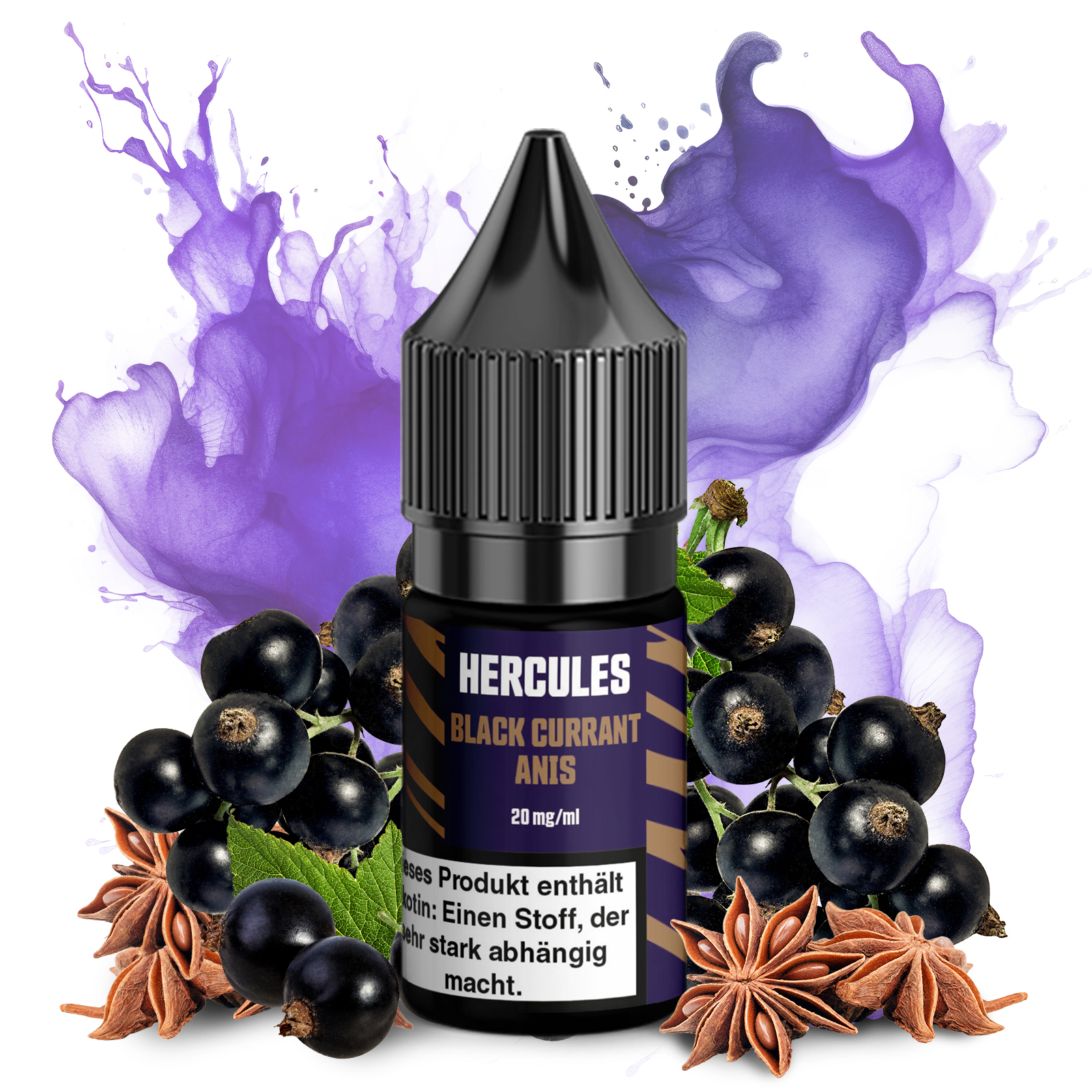 Hercules Nikotinsalz Liquid 10ml Black Currant Anis