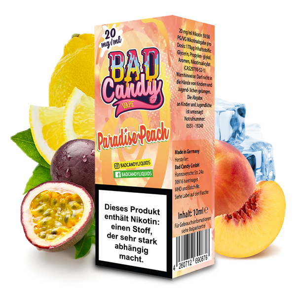 Bad Candy Paradise Peach Nikotinsalzliquid 10ml