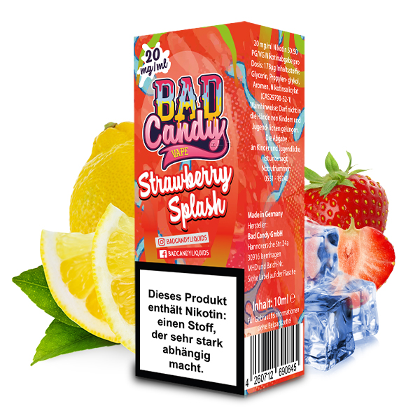 Bad Candy Strawberry Splash Nikotinsalzliquid 10ml