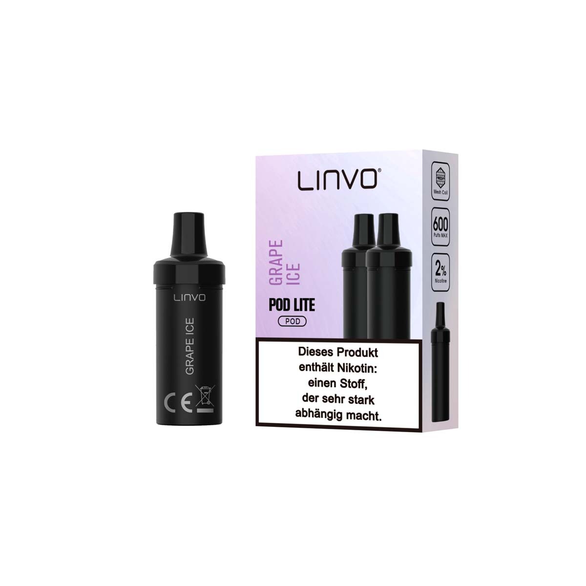 Linvo Pod Lite Grape Ice 2ml 20 mg Prefilled Pods 2er Pack