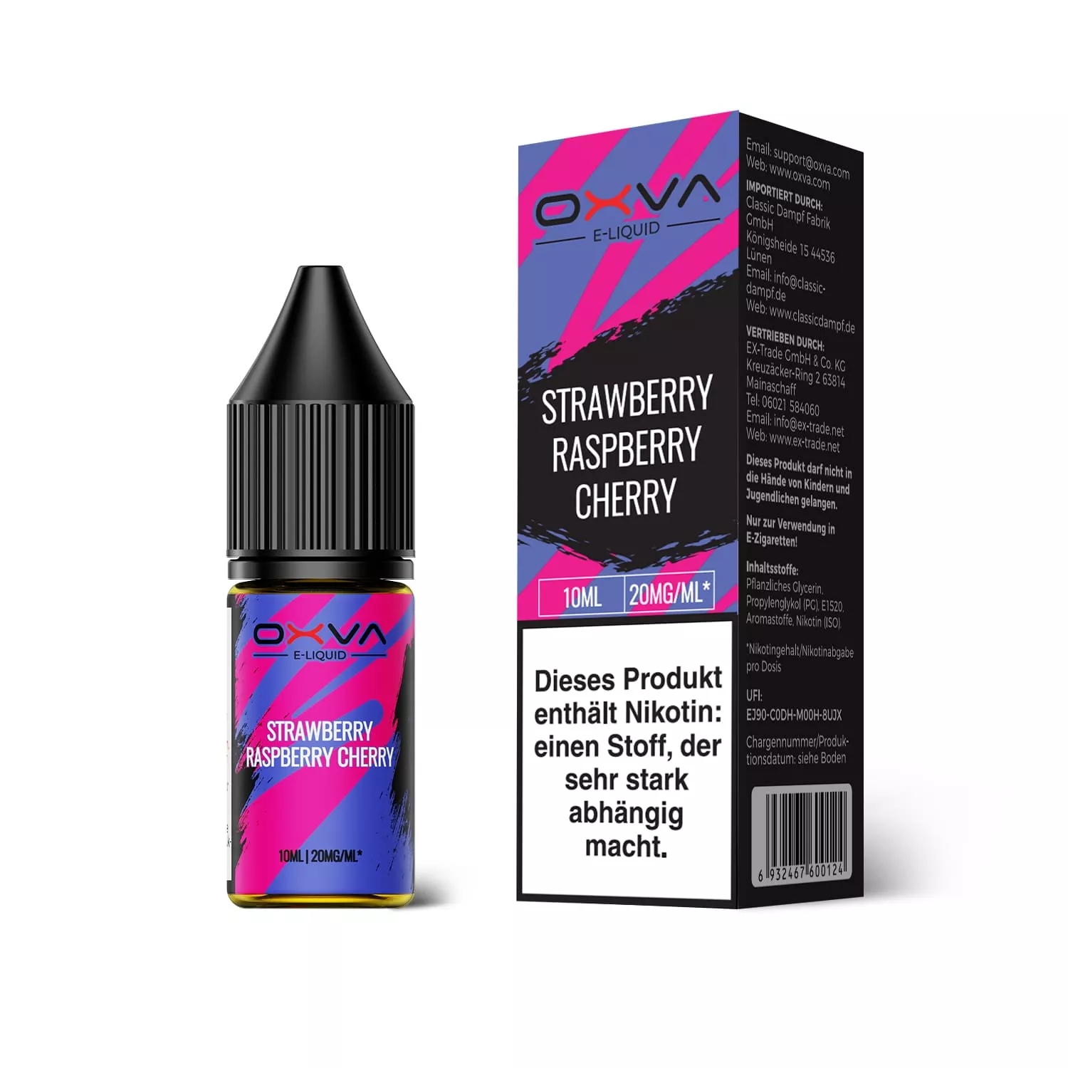 OXVA Nikotinsalz Liquid Strawberry Raspberry Cherry | 10ml